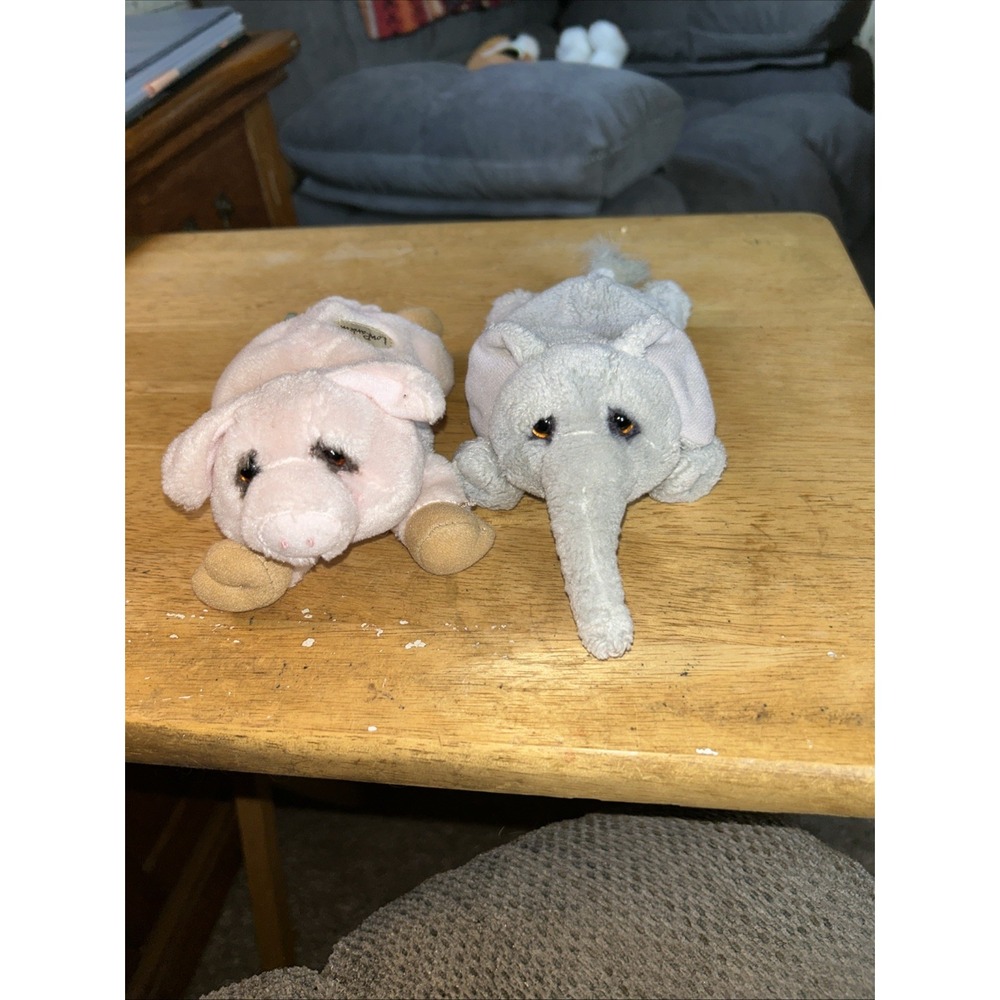 Vintage. Dakin Lou Rankin 7" Stuffed Animal Plush Toy Pig And Elephant